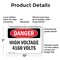 Signmission High Voltage 4160 Volts Danger Sign, Plastic, 10in W x 7in L, 2PK OS-2PACK-DS-P-710-L-1957 - alternate 2